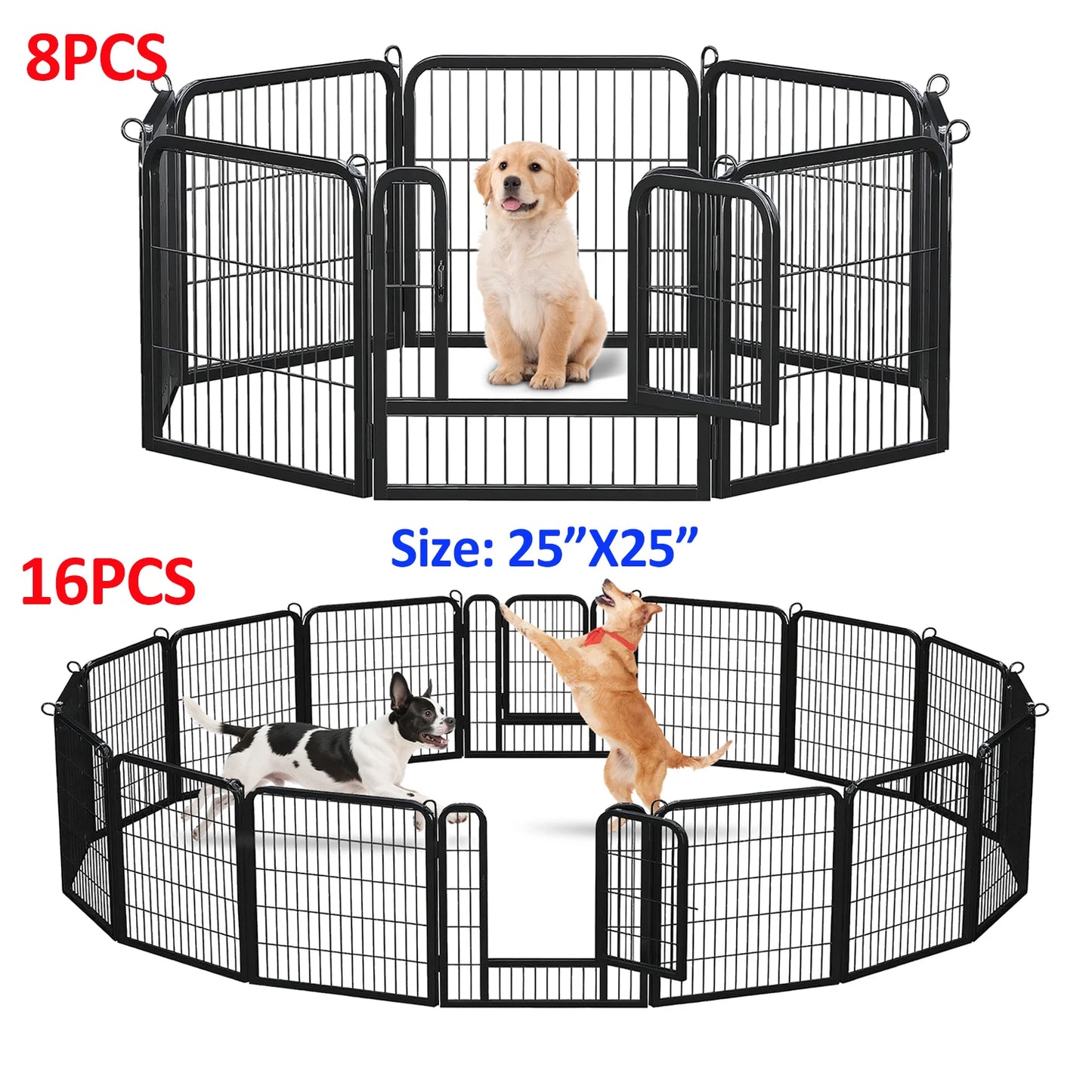 Industrial Grade Collapsible Canine Playpen Door Indoor Outdoor Weatherproof Fence