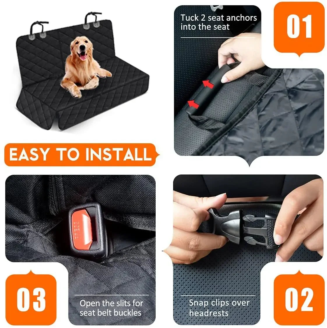 Dog Car Rear Seat Cover Hammock Waterproof Pet Travel Mat