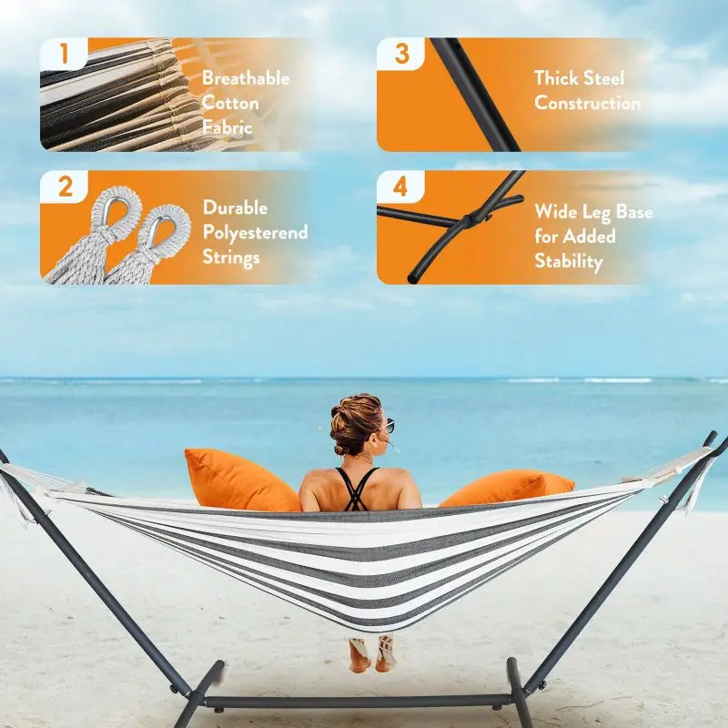 Gyroor Adjustable Stand Hammock With 600 Pound Capacity And Bag
