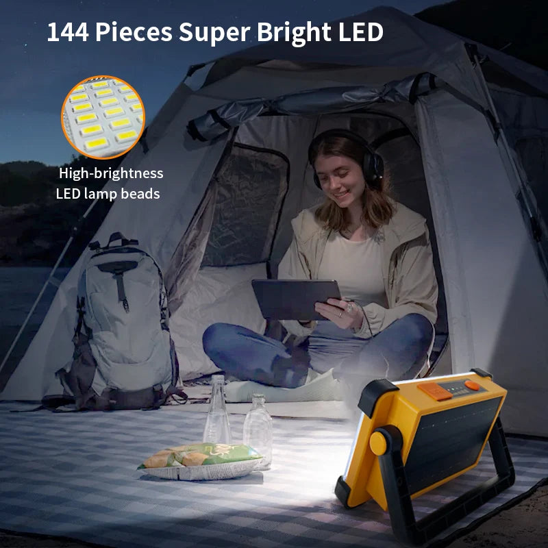 Morglad Solar Rechargeable LED Work Light for Camping and Outdoors