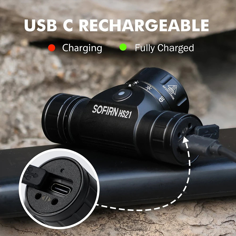 Sofirn HS21 2000lm USB C Rechargeable Headlamp SFT40 Infrared Switch