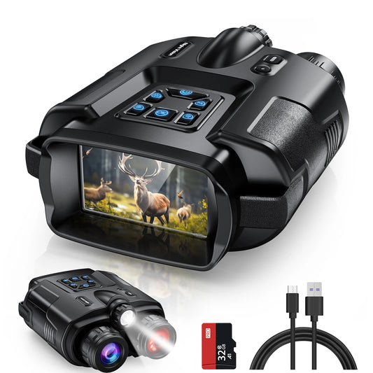 Letcmoi USB Rechargeable Binoculars 600m HD 8x Digital Zoom Infrared Tactical Telescope for Hunting Camping Boating
