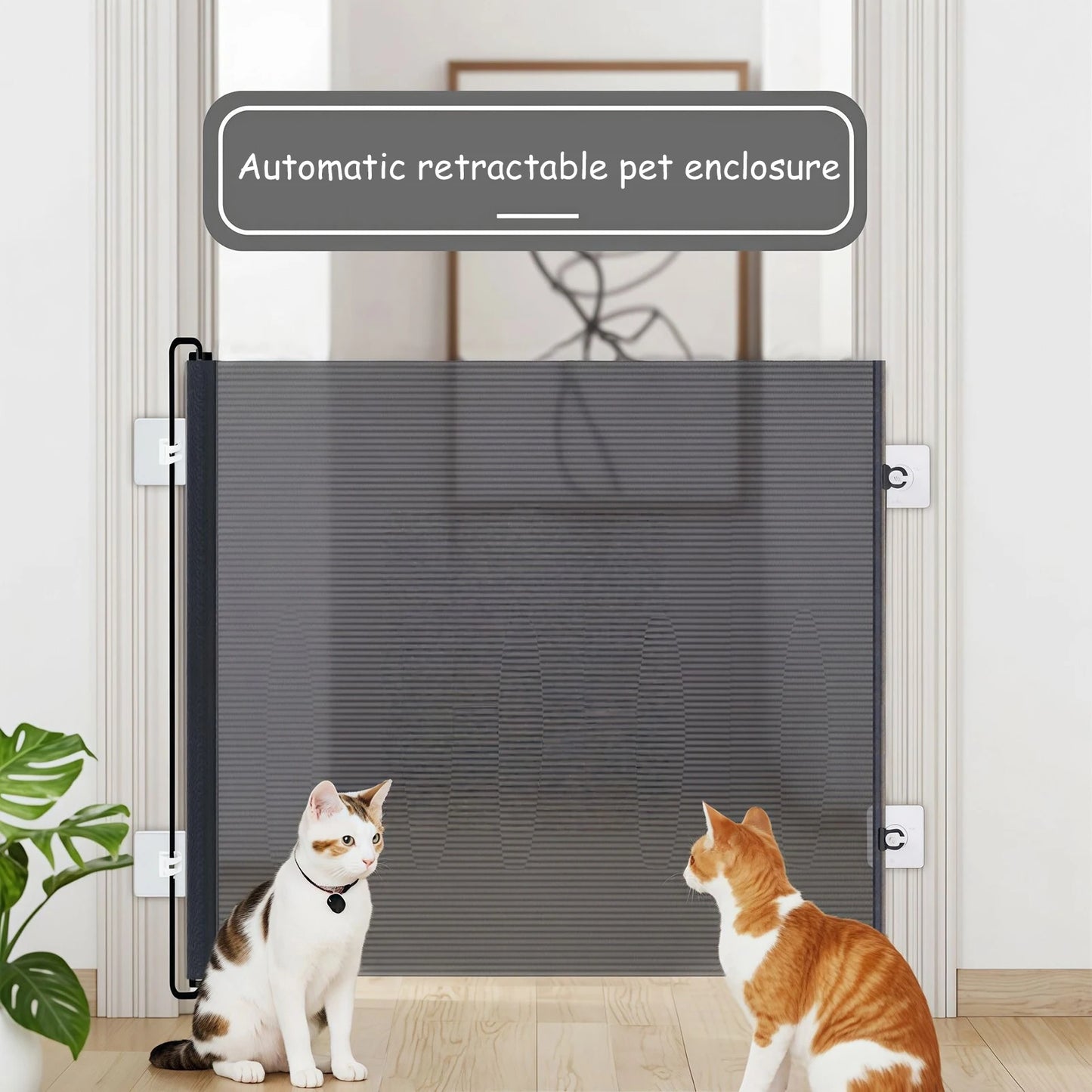 Automatic Expandable Mesh Pet Gate Fence For Dogs And Cats
