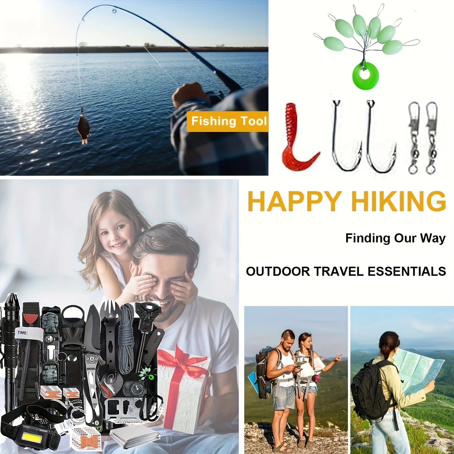 20 In 1 Survival Gear Kit For Camping Hiking And Outdoor Adventures