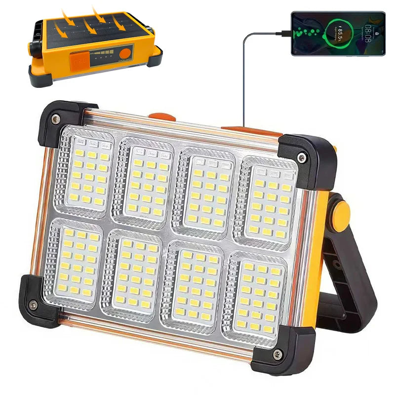 Morglad Solar Rechargeable LED Work Light for Camping and Outdoors