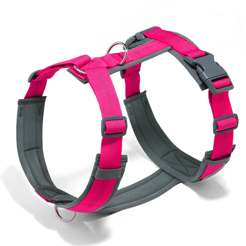 MeowVistaCN Adjustable H Shaped Dog Harness Nylon Reflective No Pull