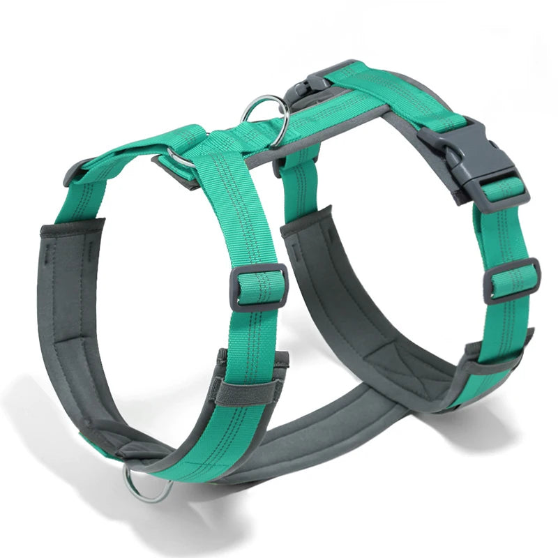 MeowVistaCN Adjustable H Shaped Dog Harness Nylon Reflective No Pull