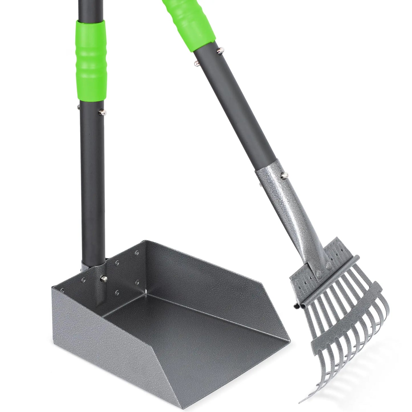 NONE Dog Pooper Scooper Set With Long Adjustable Sectional Stainless Handles