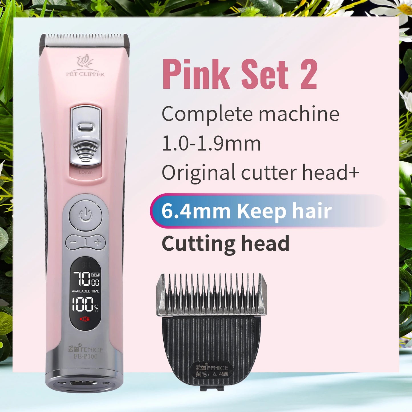 Fenice Cordless Pet Clipper For Dogs Hair Trimmer Grooming