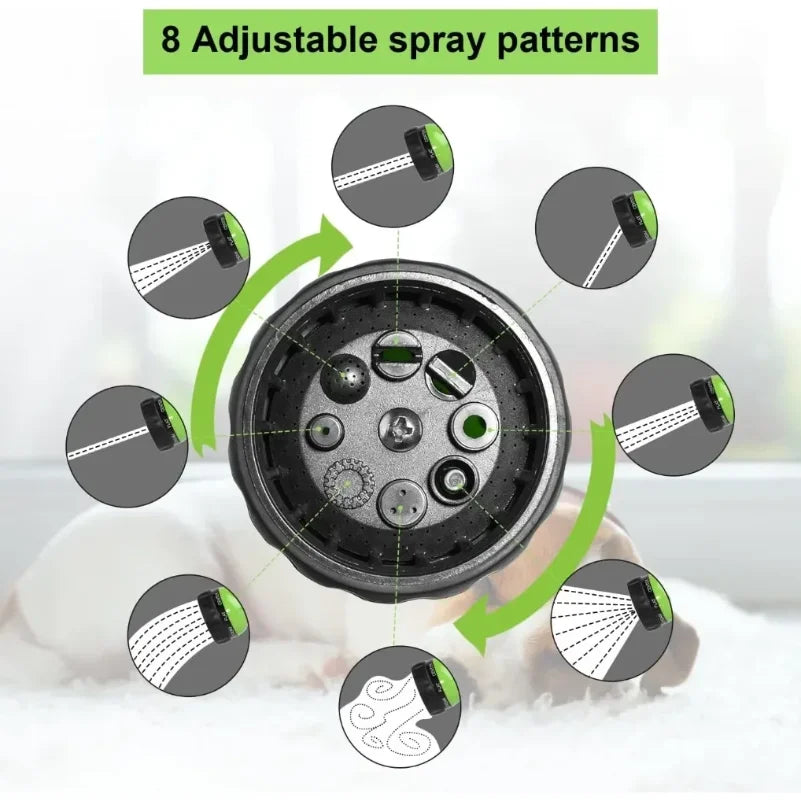 Dog Shower Sprayer 8 In 1 Pet Bath High Pressure Hose Nozzle