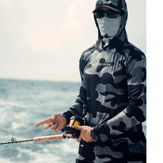 Fishing Hoodie Shirt With UV Protection Breathable Quick Dry