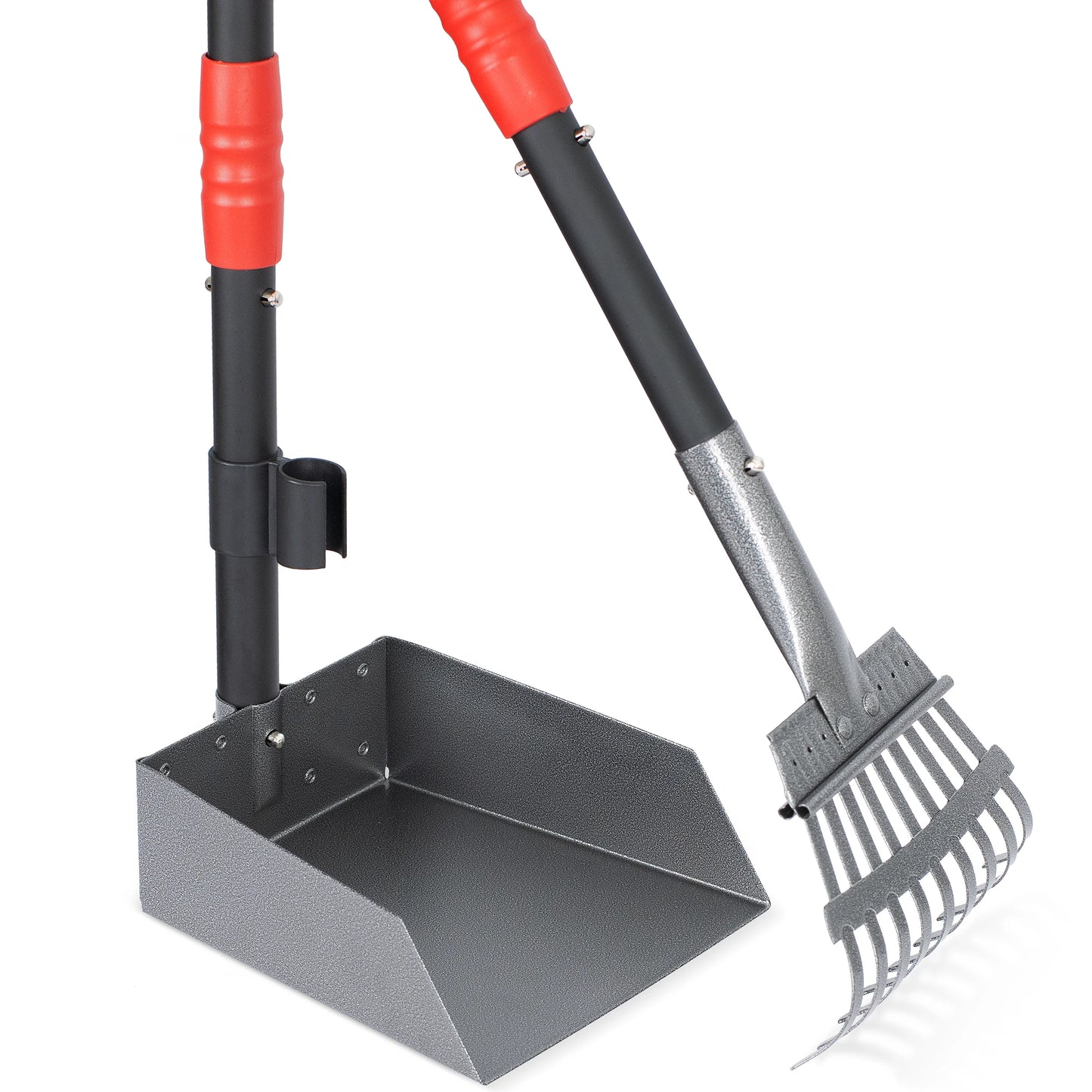 NONE Dog Pooper Scooper Set With Long Adjustable Sectional Stainless Handles