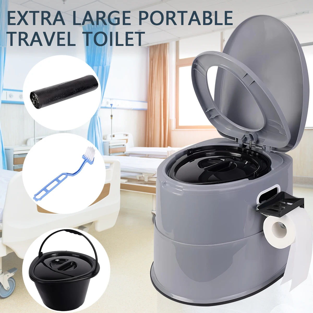 Portable Camping Toilet With Quick Release Inner Bucket RV Friendly