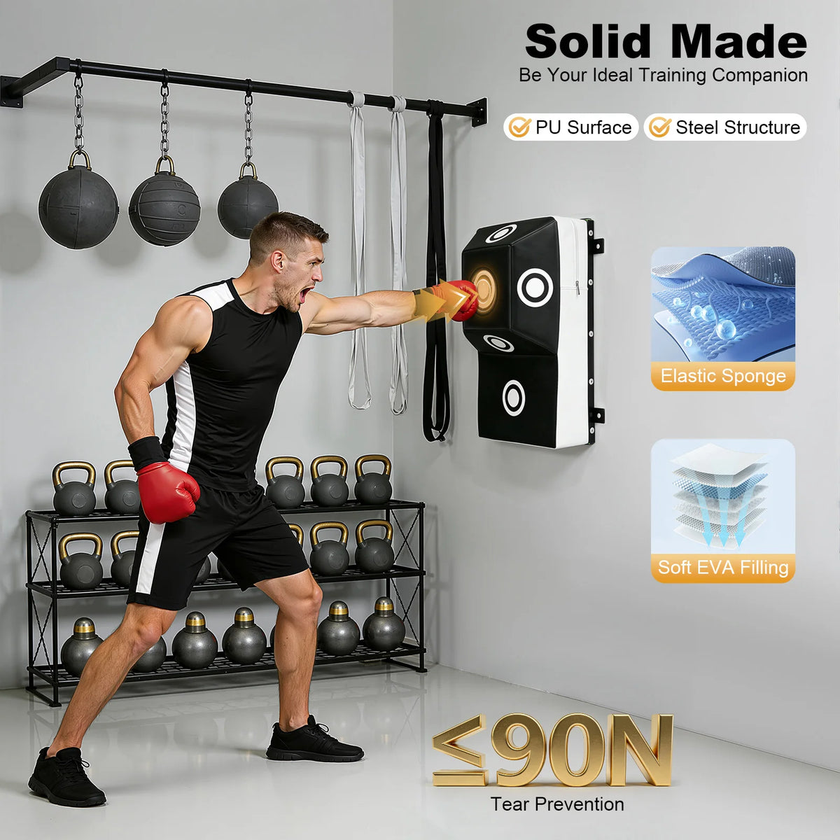 Wall Mounted Boxing Training Target With Steel Frame