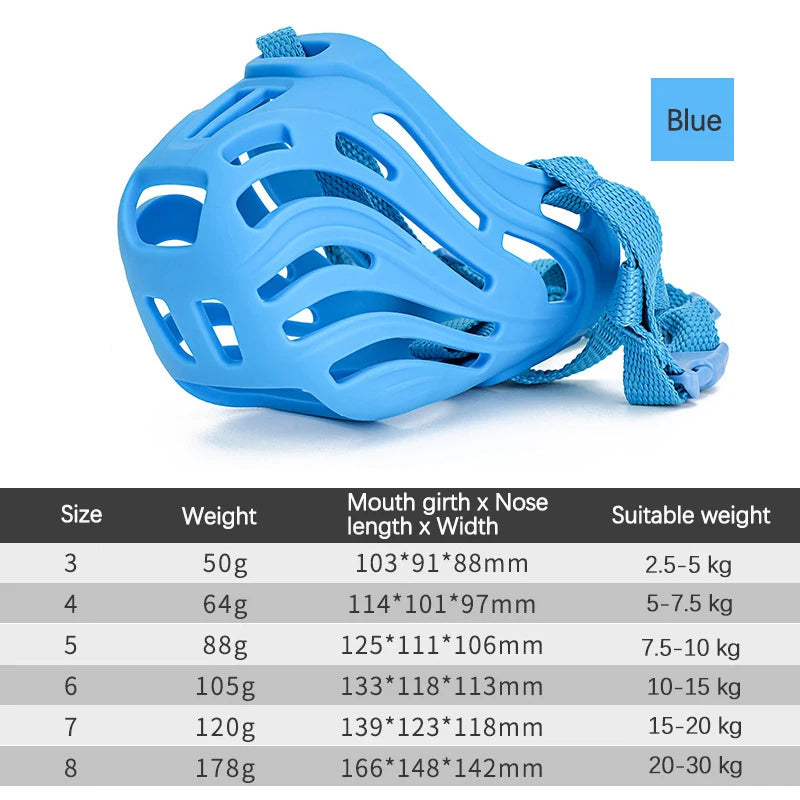 MeowVista AntiBiting Adjustable Dog Muzzle Quick Release Soft Silicone