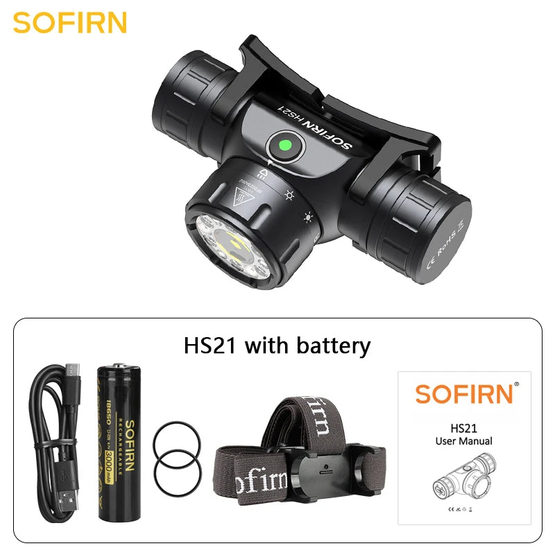 Sofirn HS21 2000lm USB C Rechargeable Headlamp SFT40 Infrared Switch