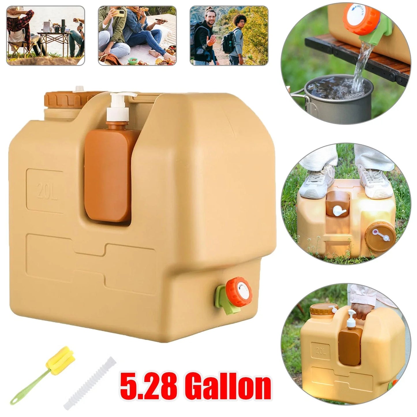 Emergency Portable Camping Water Storage Jug With Spigot
