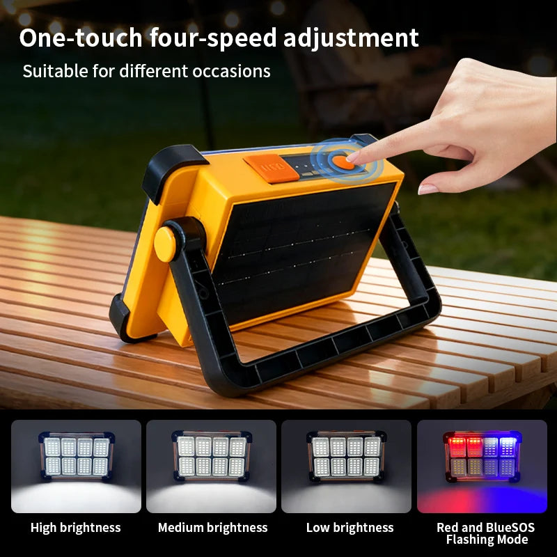 Morglad Solar Rechargeable LED Work Light for Camping and Outdoors