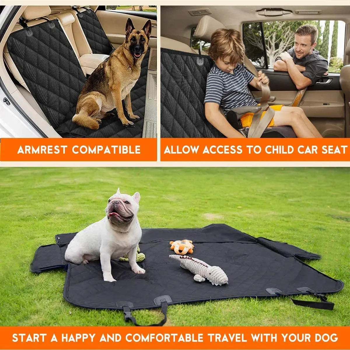 Dog Car Rear Seat Cover Hammock Waterproof Pet Travel Mat