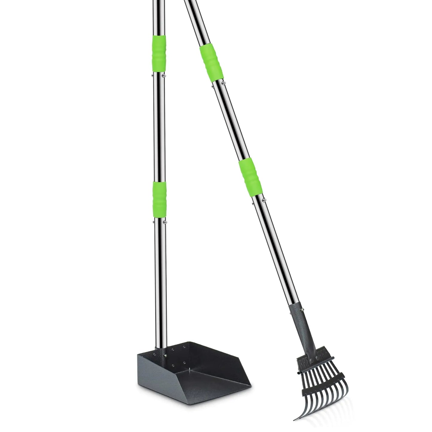NONE Dog Pooper Scooper Set With Long Adjustable Sectional Stainless Handles