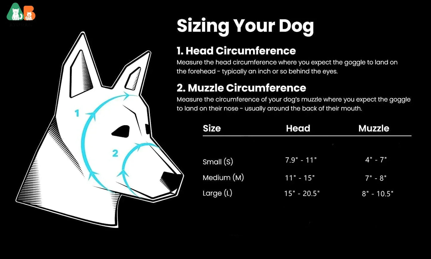 ATUBANCN Dog Goggles UV Protection Sunglasses with Adjustable Strap