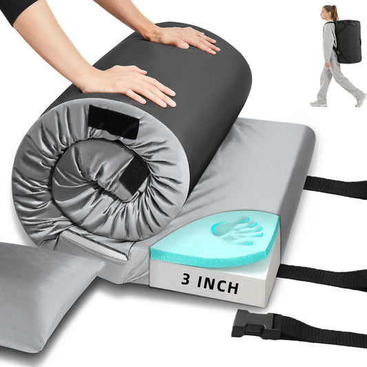 Memory Foam Camping Mattress Portable Roll Up Sleeping Pad