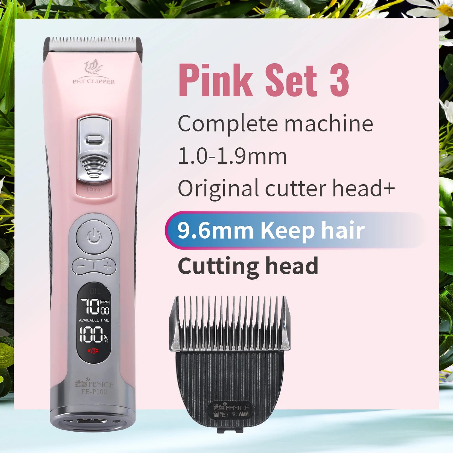 Fenice Cordless Pet Clipper For Dogs Hair Trimmer Grooming