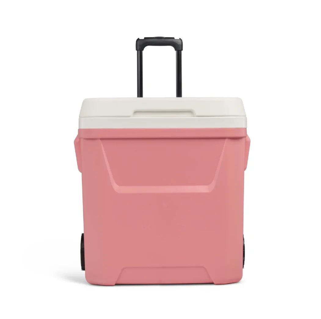 Wheeled Ice Chest Cooler With Telescoping Handle Durable Portable Locking