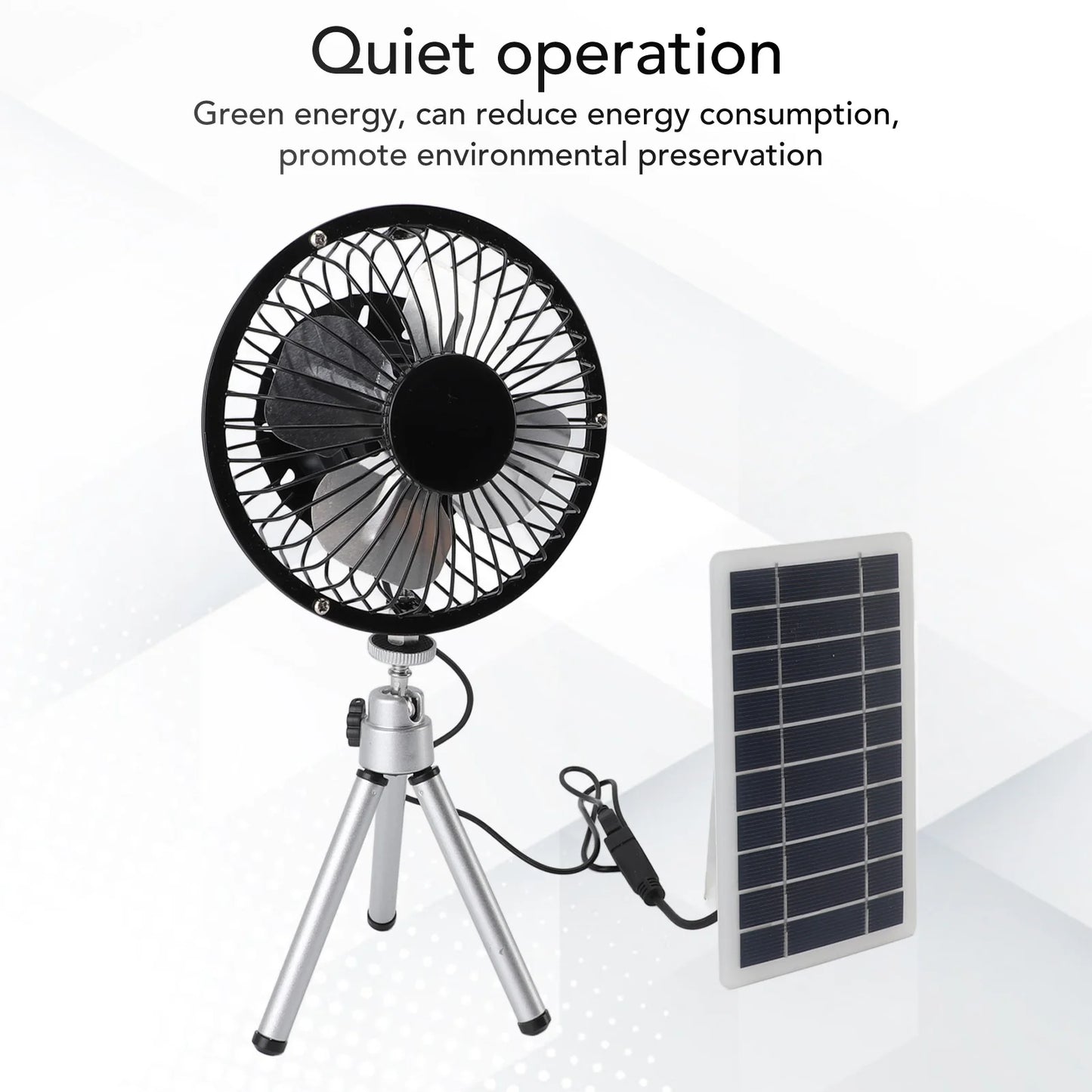 Solar Panel Powered Quiet Monocrystalline Pet House Fan With Stand