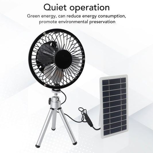 Solar Panel Powered Quiet Monocrystalline Pet House Fan With Stand