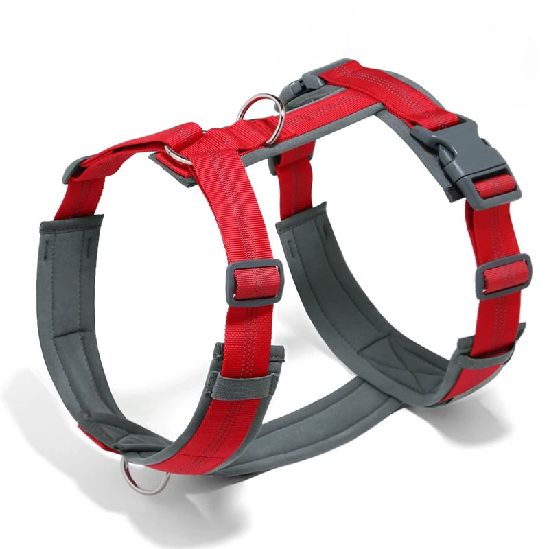 MeowVistaCN Adjustable H Shaped Dog Harness Nylon Reflective No Pull