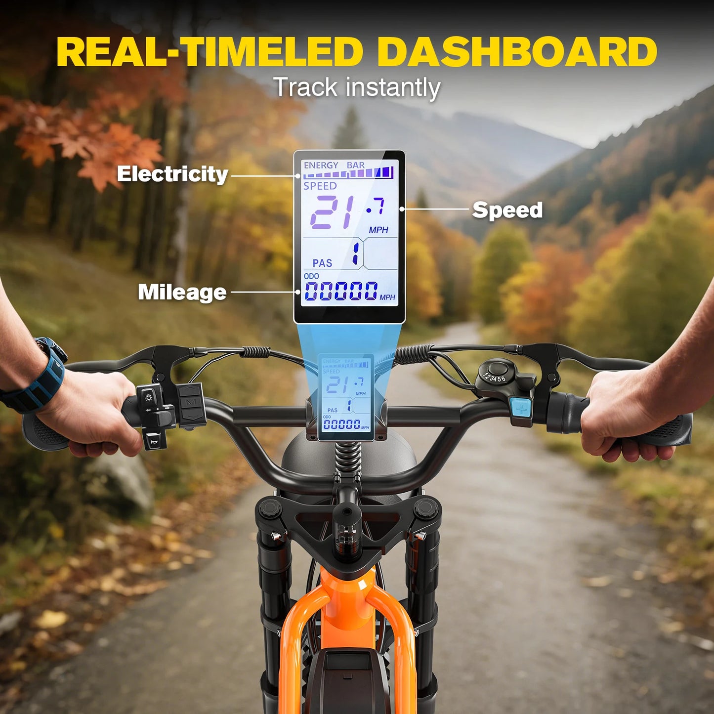 M6 1200W All Terrain Electric Bike With LED Display