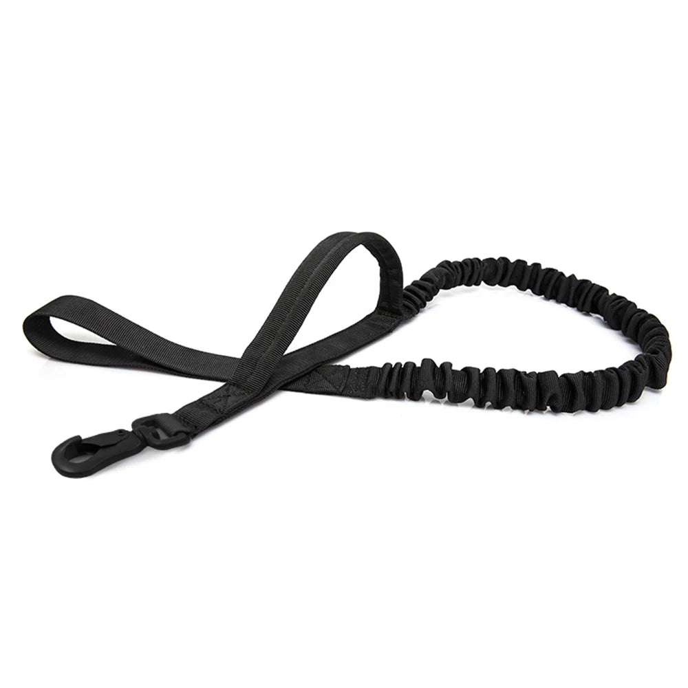 PETRAVELCN Military Dog Leash With Quick Release Elastic Rope And Dual Handles