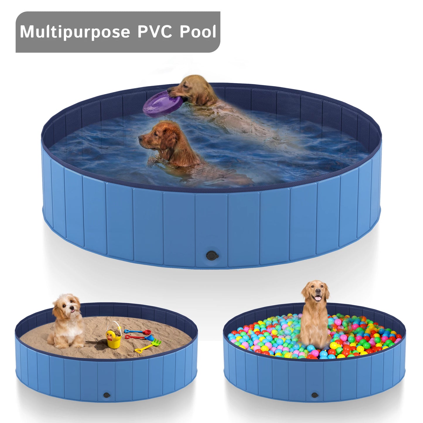 Foldable Portable Dog Pool For Pets Anti Slip Collapsible Bath Tub