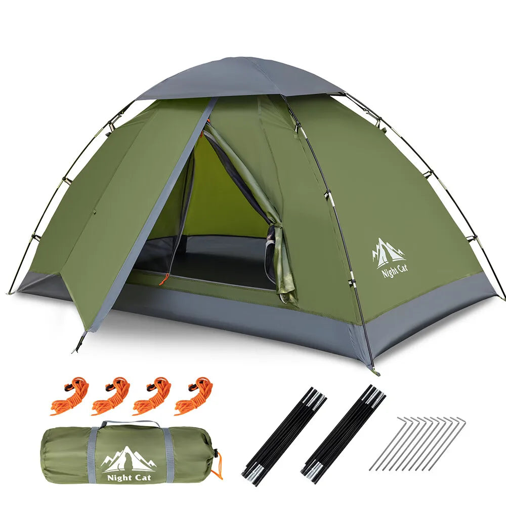 Night Cat Backpacking Tent Easy Clip Setup Heavy Rainproof