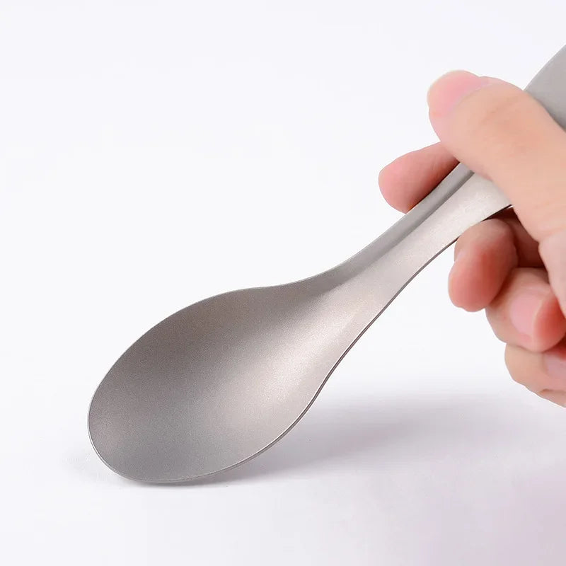Titanium 2 In 1 Spoon And Fork Outdoor Camping Utensil EDC Survival Tool