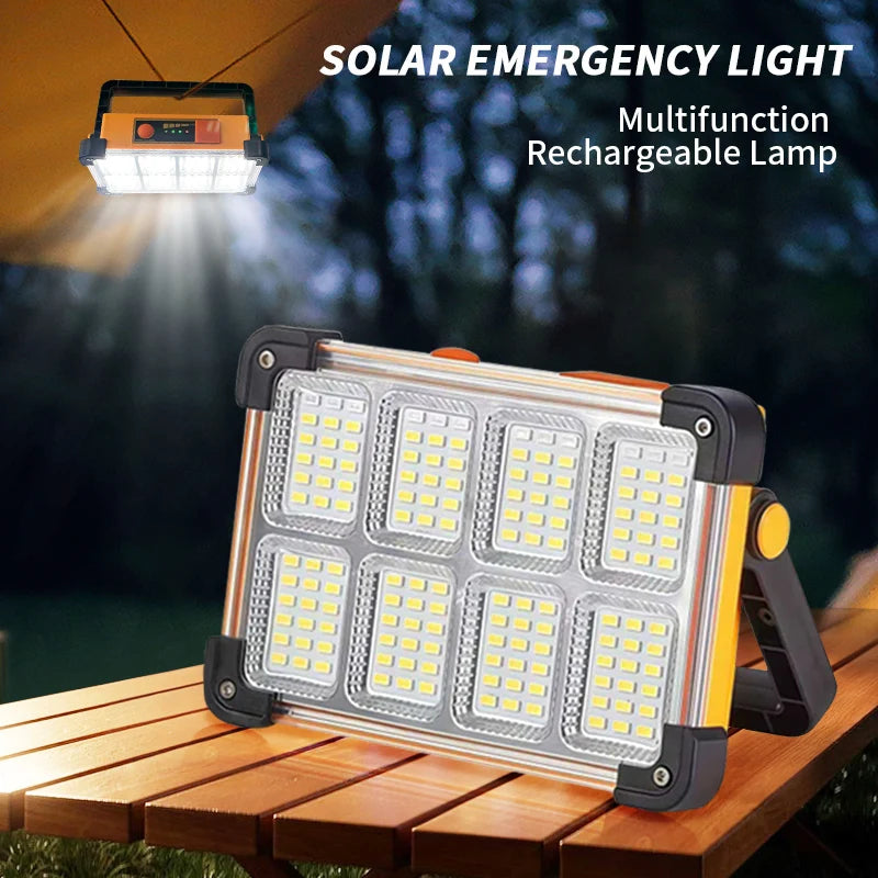 Morglad Solar Rechargeable LED Work Light for Camping and Outdoors