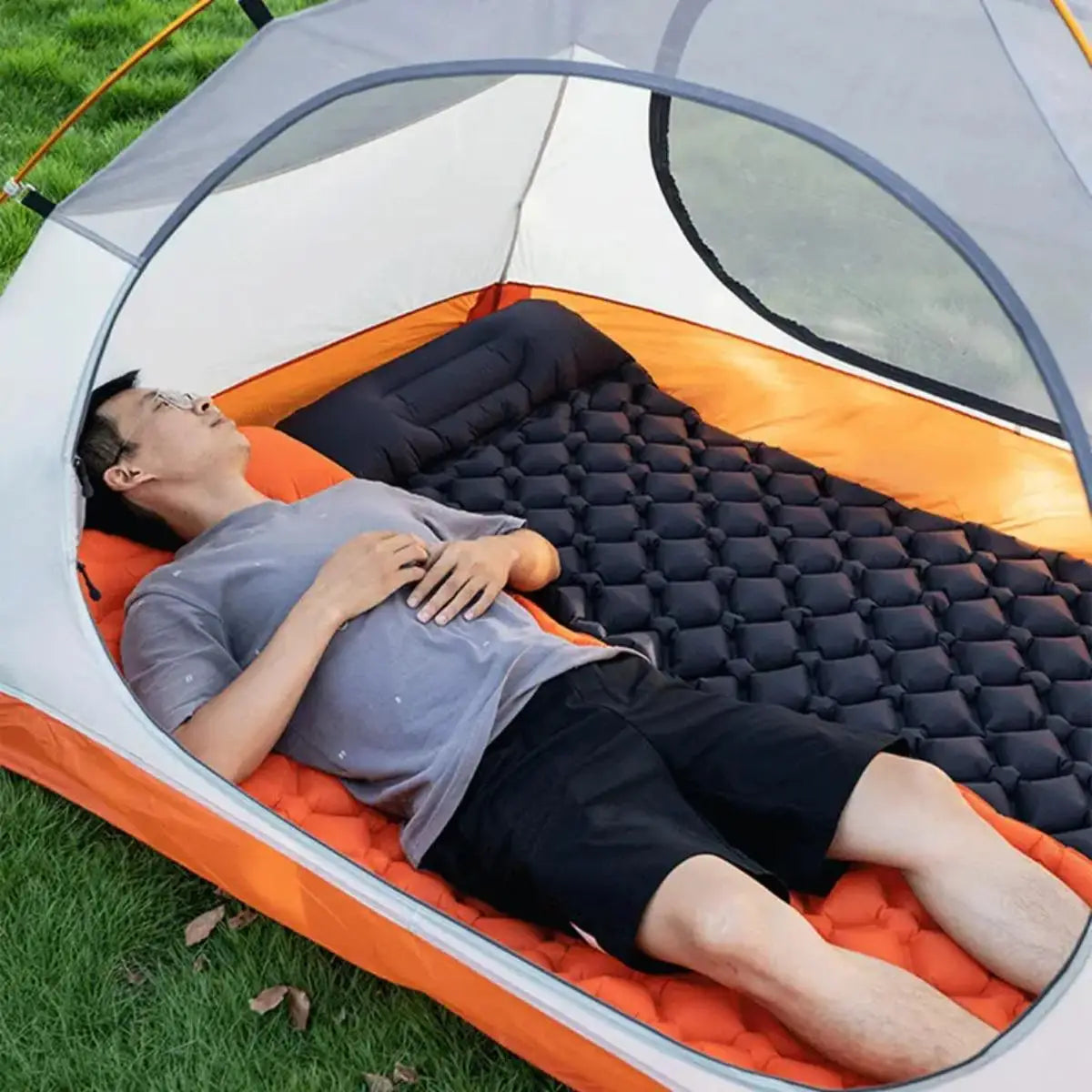 Ultralight Camping Sleeping Pad With Pillows Built In Inflator Pump