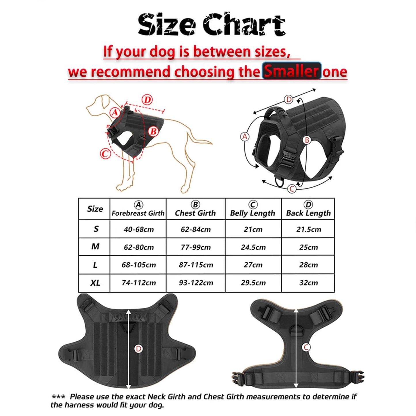 PETRAVELCN Tactical Dog Harness Vest for Training and Walking