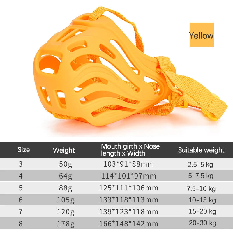 MeowVista AntiBiting Adjustable Dog Muzzle Quick Release Soft Silicone