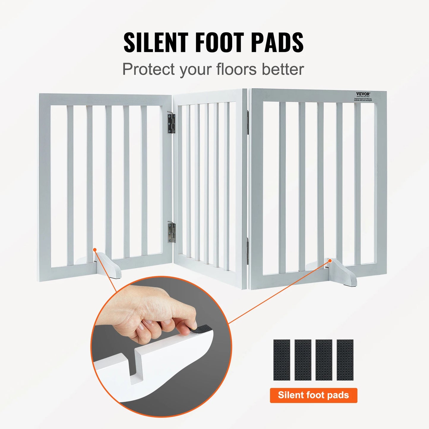 SucceBuy Free Standing Dog Gate Foldable 3 Panel Pet Barrier