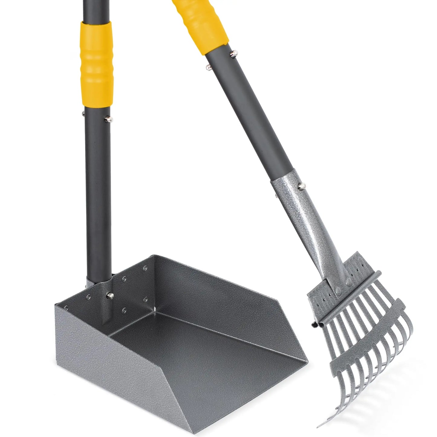 NONE Dog Pooper Scooper Set With Long Adjustable Sectional Stainless Handles