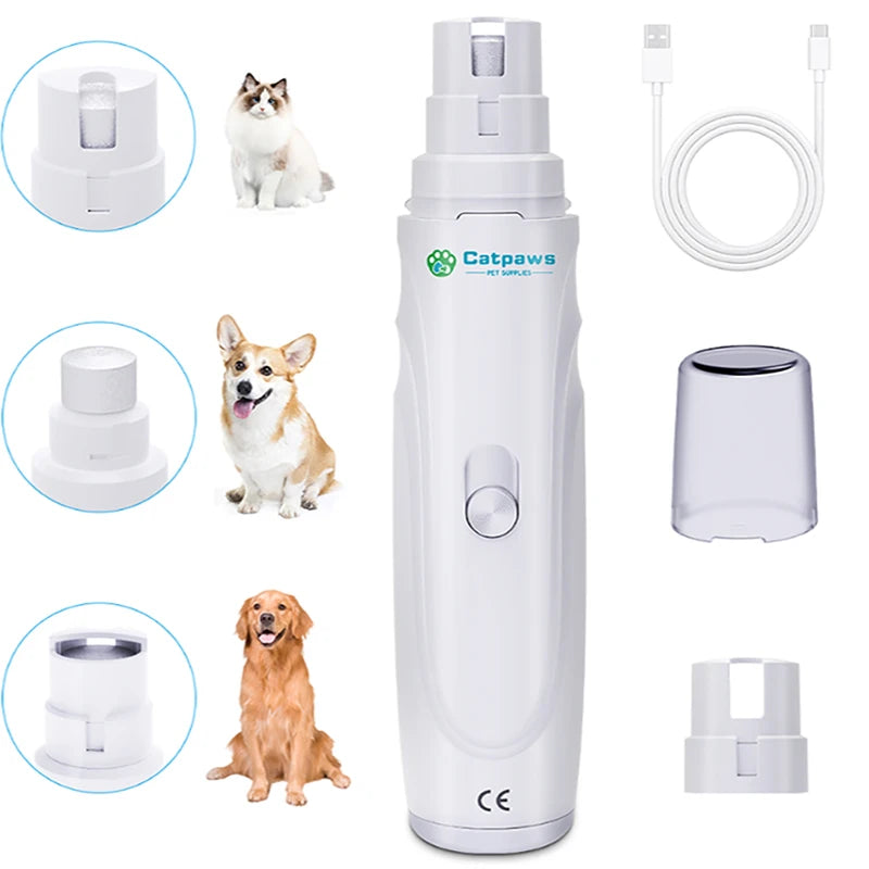USB Rechargeable Electric Dog Nail Grinder Quiet Pet Grooming Tool