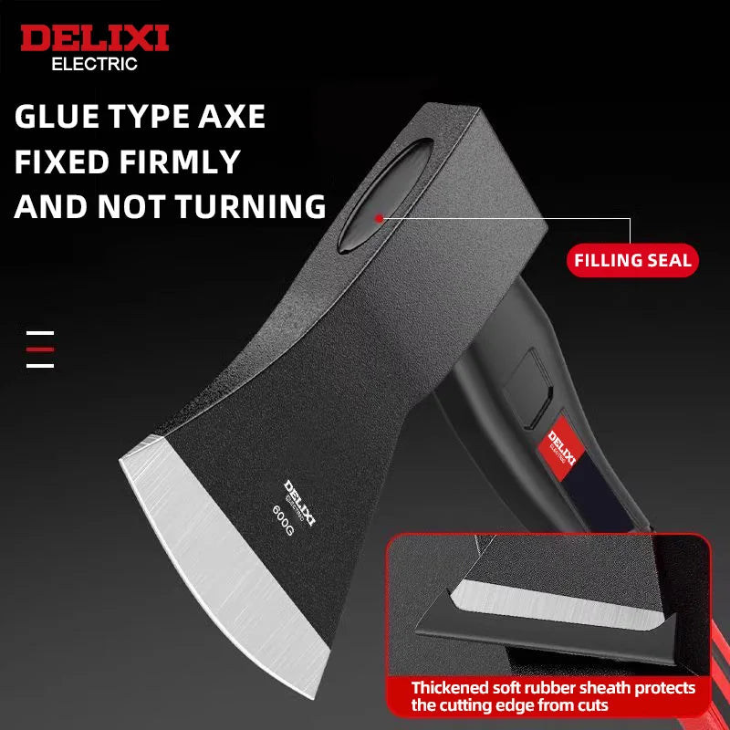 DELIXI ELECTRIC Chopping Axe With Forged Carbon Steel Handle