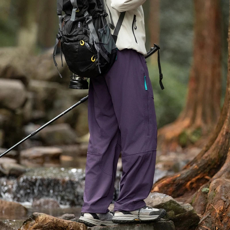 CHRLCK Men Water Repellent Hiking Pants Fleece Warm Cargo Trousers