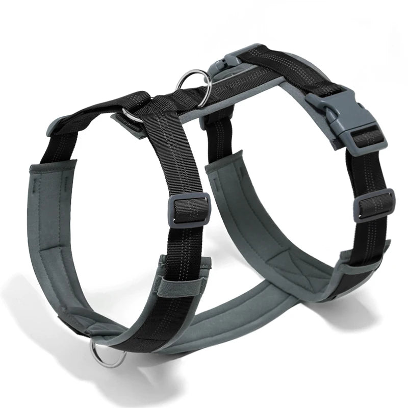 MeowVistaCN Adjustable H Shaped Dog Harness Nylon Reflective No Pull