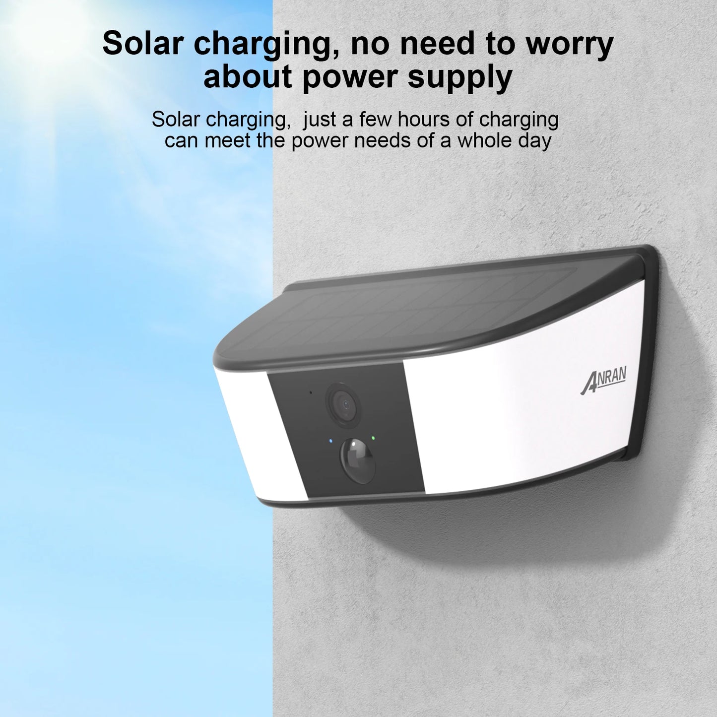 ANRAN 1296P Floodlight Solar WiFi Camera With Human Detection Alarm