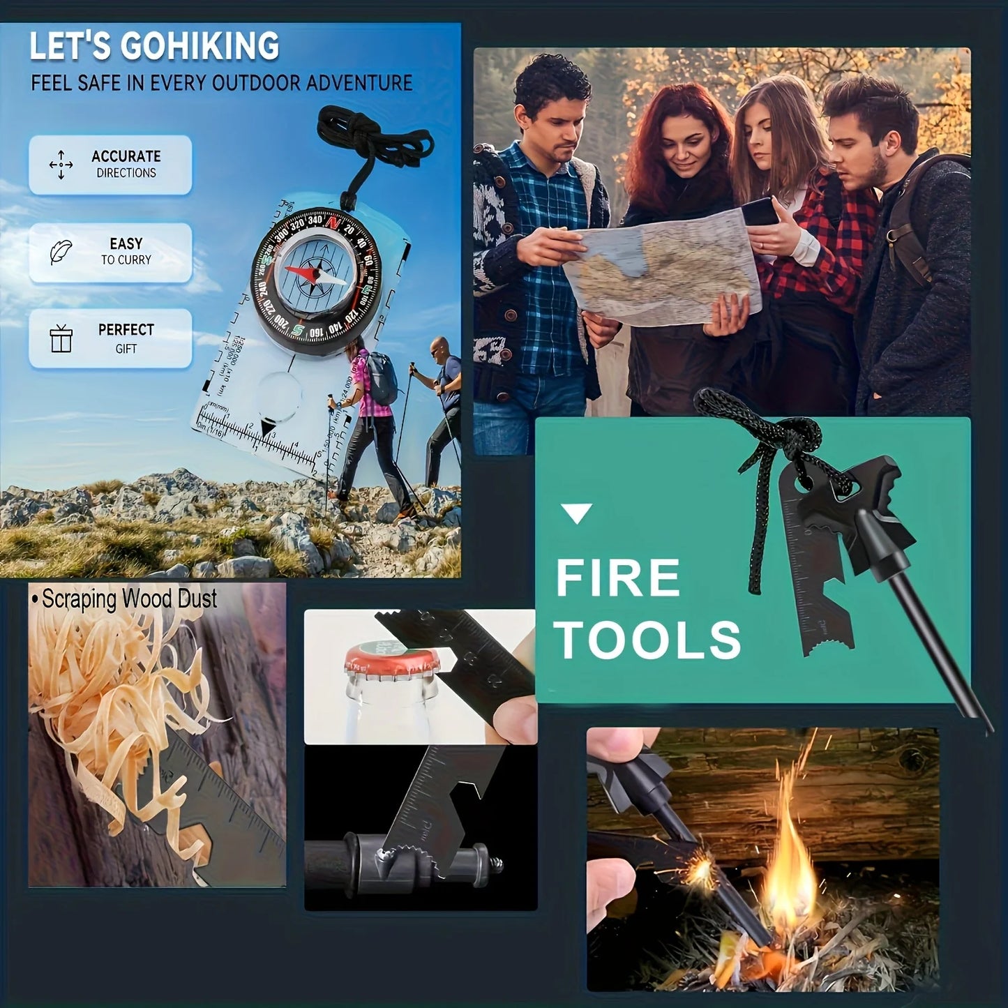 20 In 1 Survival Gear Kit For Camping Hiking And Outdoor Adventures