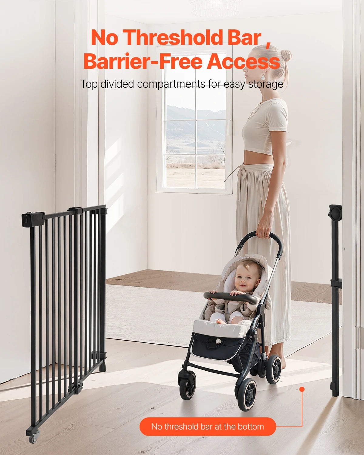 VEVOR Baby Gate for Kids and Pets with Easy Setup
