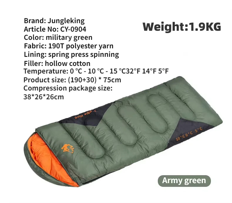 Mountainhiker Ultralight Waterproof Four Season Envelope Sleeping Bag
